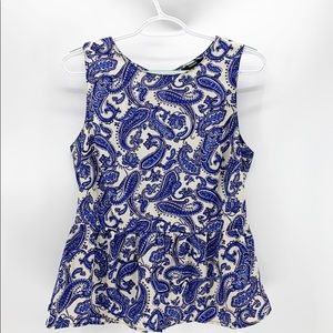 Forever 21 peplum sleeveless keyhole back blouse